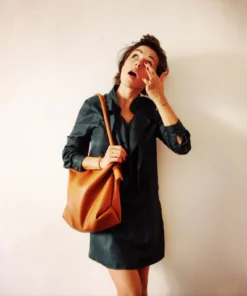 Alternative view of Camel leather handbag for women